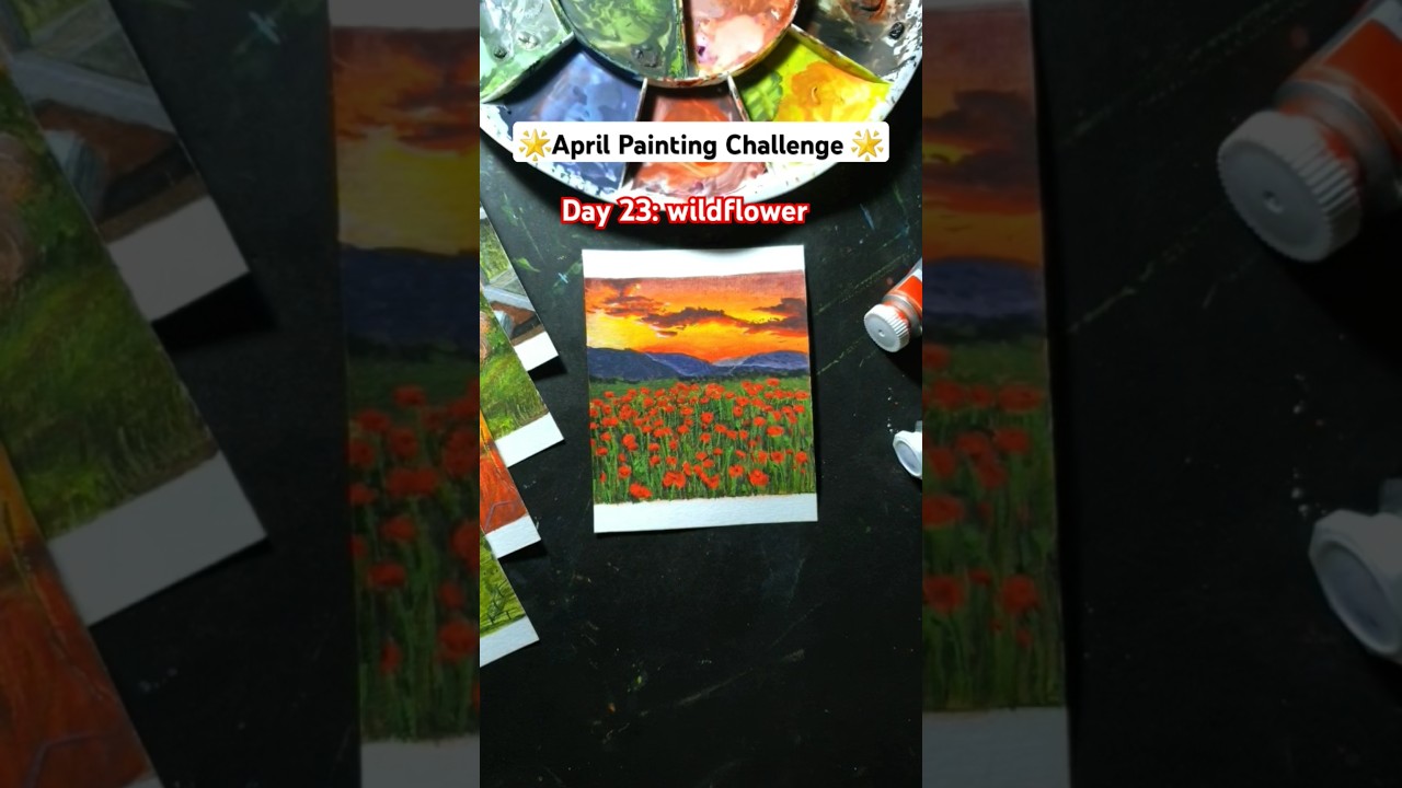 Wildflower Field Painting | Relaxing Gouache Art 