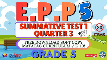 EPP 5 - QUARTER 3 - 1ST SUMMATIVE TEST - FREE PPT SOFTCOPY WITH ANSWER KEY #2025 #kwaderno #quiz