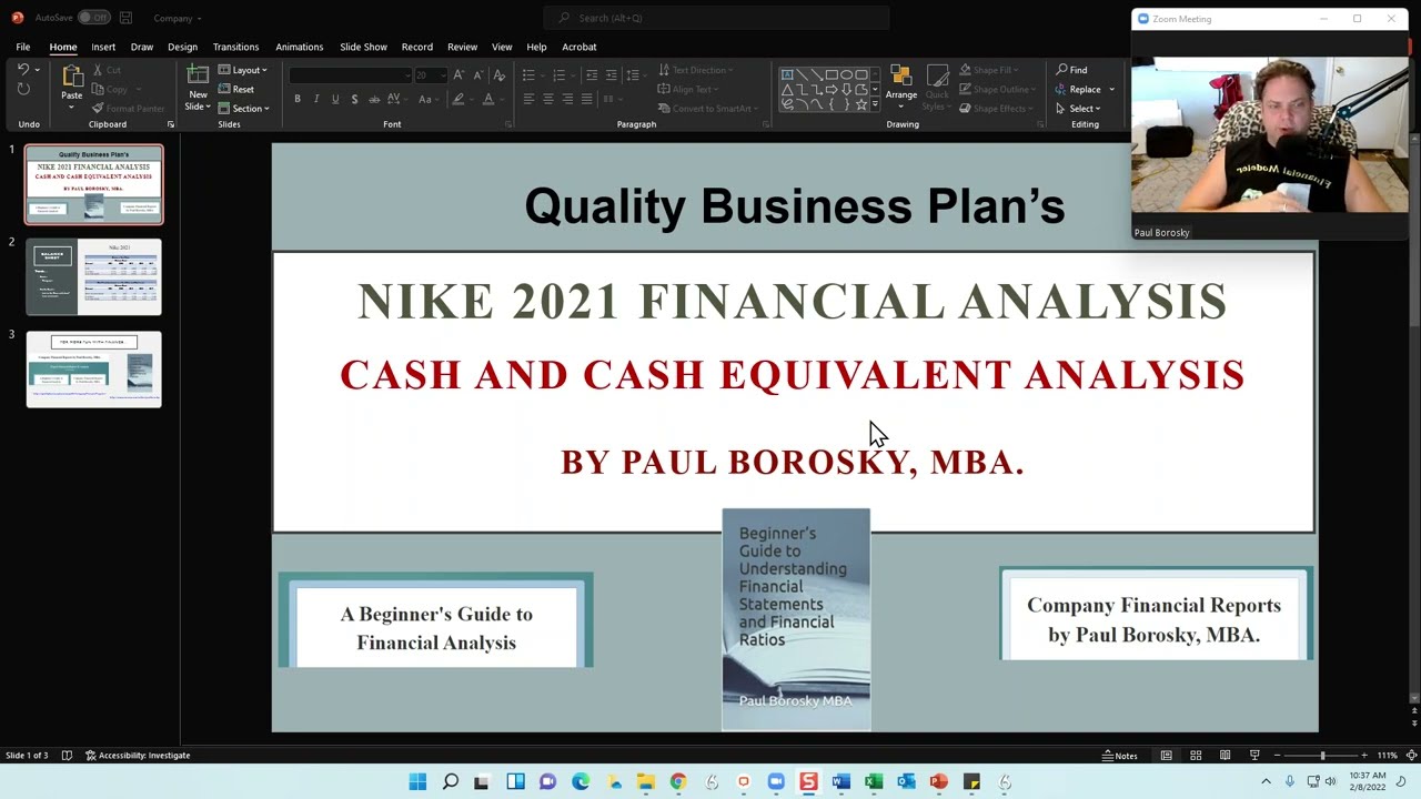 Nike Financial Analysis 2021 – Nike’s Cash and Cash Equivalent by Paul Borosky, MBA.