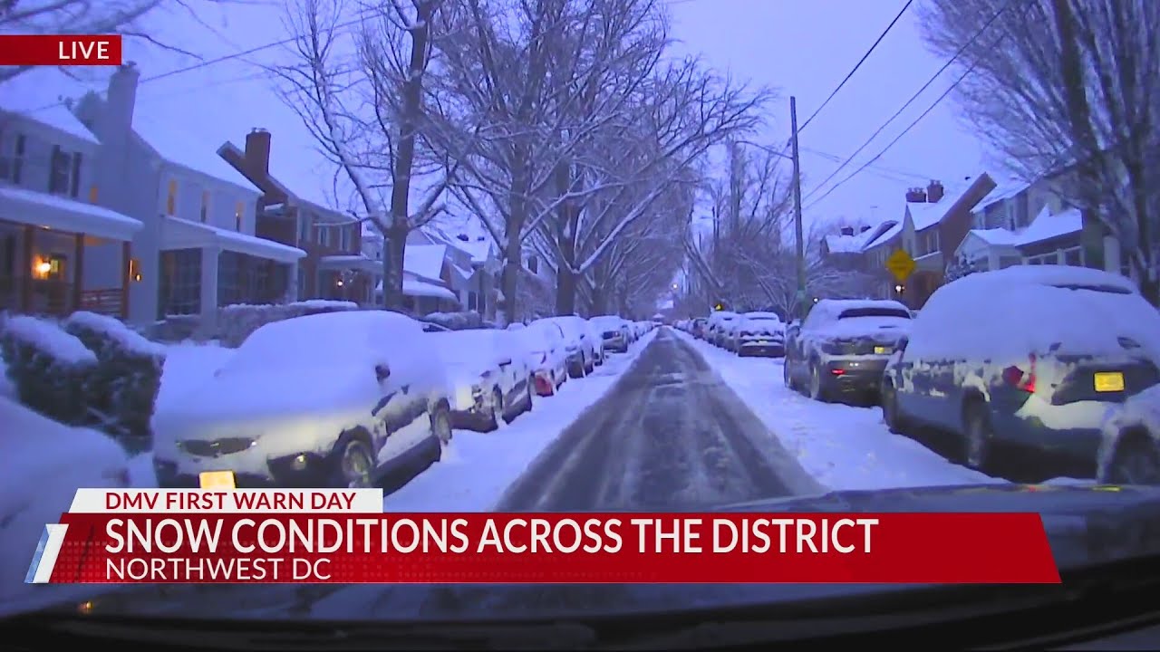 Update on road conditions in DC after winter storm - YouTube