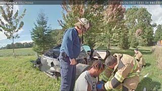 Cleveland Browns Myles Garrett Bodycam video shows aftermath of car crash