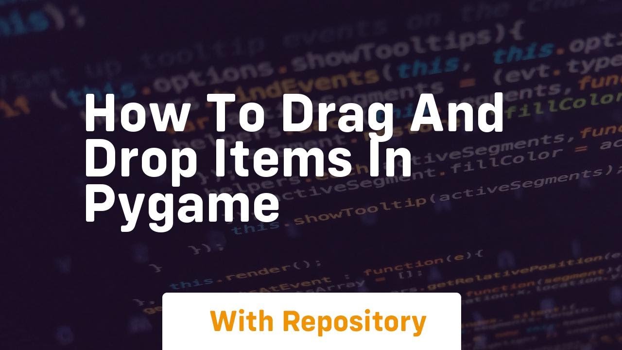 how to drag and drop items in pygame - YouTube
