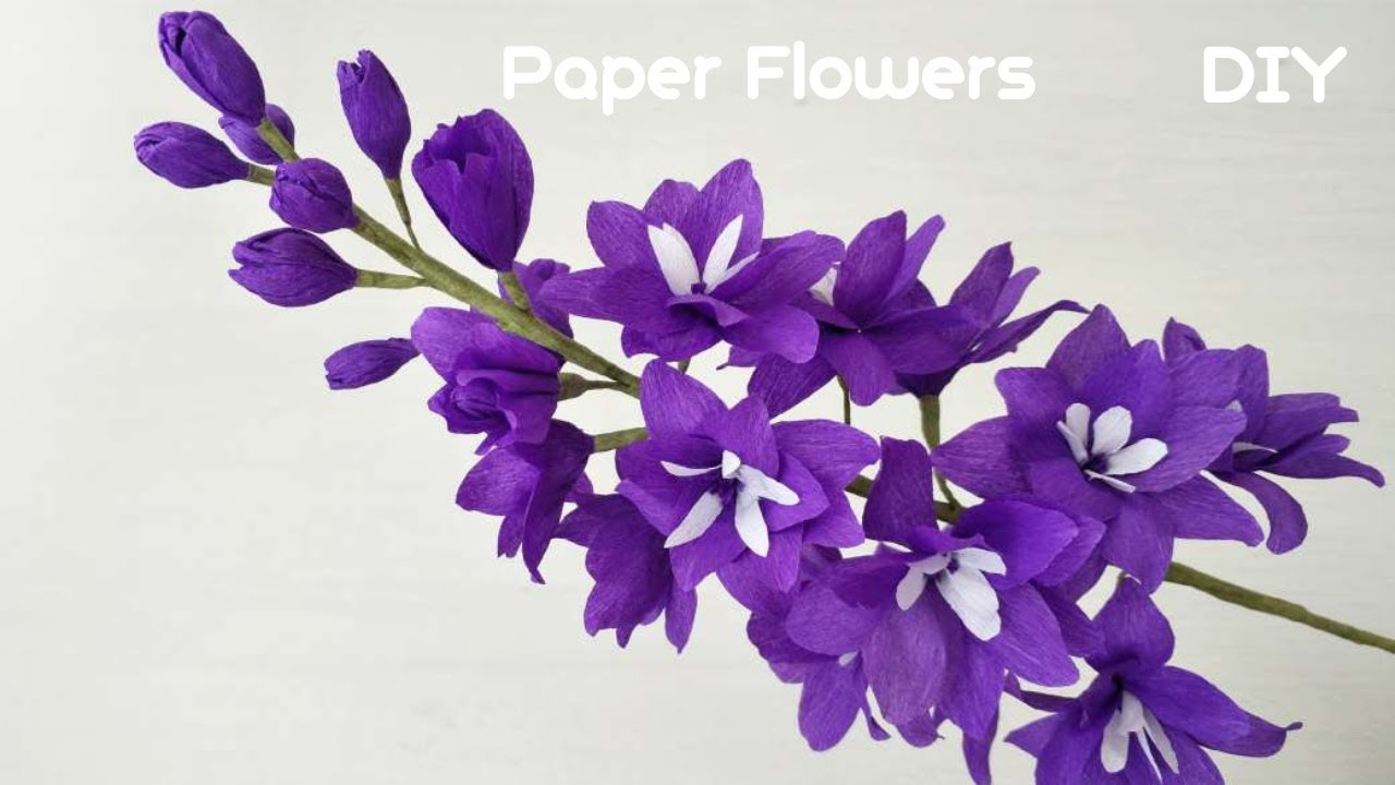 How To Make Delphinium Crepe Paper Flowers🌺2023-03-10#DIYPaperflowercraft #Paperflowertutorial