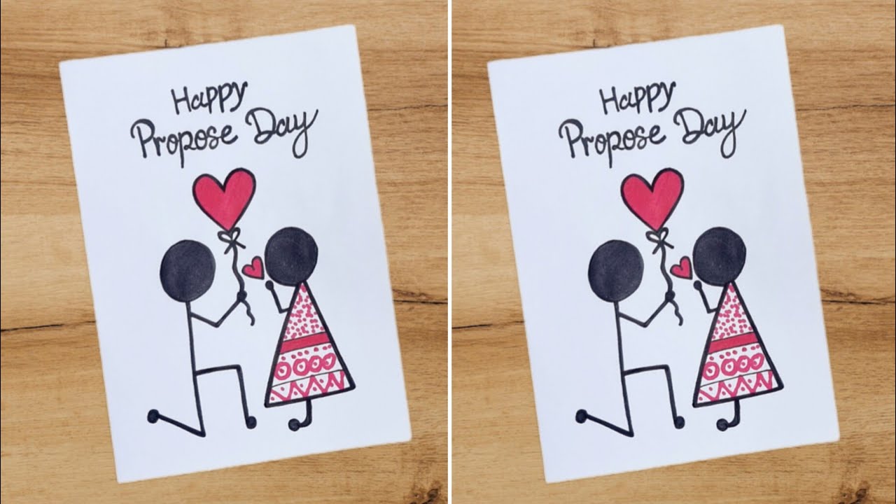 Propose Day Card Idea😍 // Happy Propose Day Drawing // How to Draw ...