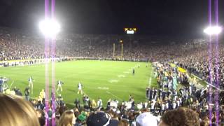 Notre Dame student section push-ups 2012