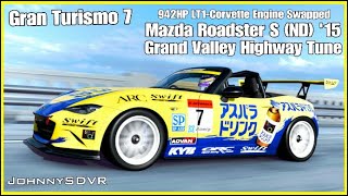 Gran Turismo 7 - Mazda Roadster S (ND) '15 - Grand Valley Tune - 942HP LT1-Corvette Engine Swapped!