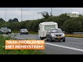 En op de drie caravans is een gevaar op de weg