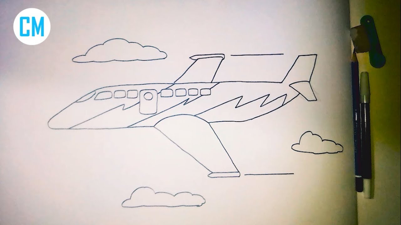 Cara MUDAH Menggambar Pesawat Jet YouTube