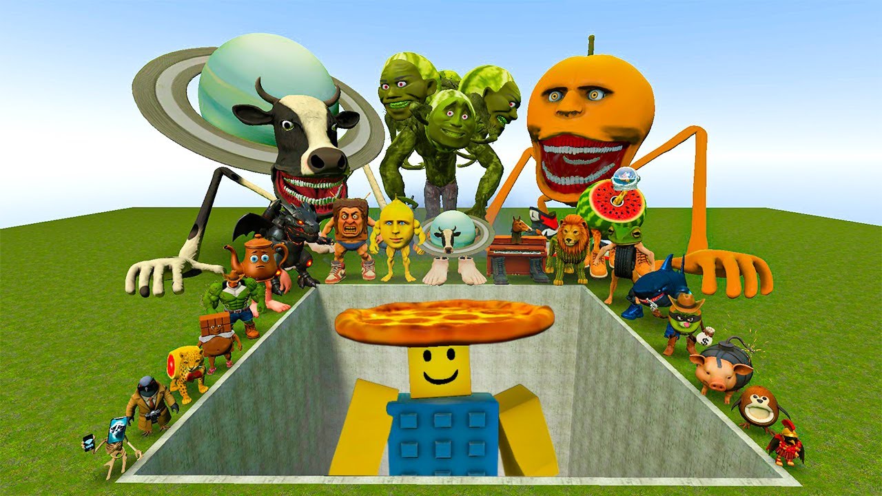 All New Italian AI Brainrot Memes vs Giant Pit with Roblox Noobini Pizzanini Brainrot! – Gmod