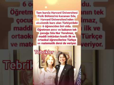 SILA NUR YORULMAZ GENÇ KARDEŞİMİZ TAM BURSLA HARVARD ÜNİVERSİTESİ'Nİ FİZİK BÖLÜM'ÜNÜ KAZANDI#gençlik