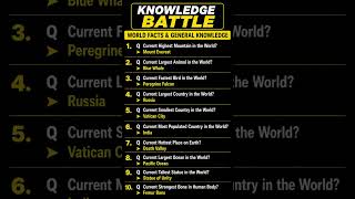 World Records &amp; Amazing Facts | Most Powerful Passport to Largest Democracy Quiz | knowledge battle