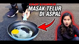 MASAK TELUR DI ASPAL LANGSUNG MATENG SAKING PANASNYA CUACA INDONESIA