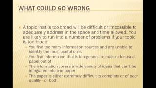 Narrowing Your Topic