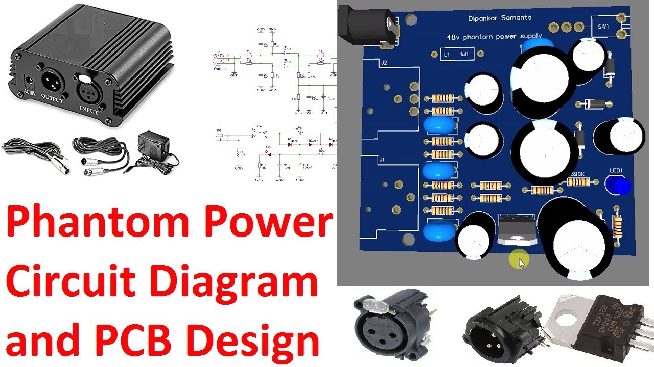 Phantom Power 3D PCB And Circuit Diagram YouTube Phantom Power 3D PCB And Circuit Diagram YouTube