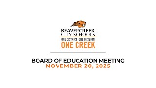Board of Education Meeting: November 20, 2025