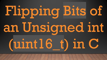 Flipping Bits of an Unsigned int (uint16_t) in C