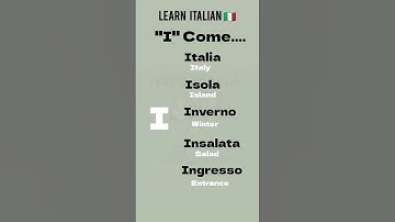 I - Come | Simple way of Learning Italian | Learn Italian Easy Way  #learningitalian