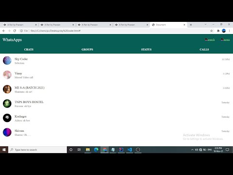 WhatsApp Template And Facebook Template Using HTML And CSS | Sky Coder