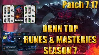 Manchuriet Tage med hud Ornn Top Runes and Masteries 7.17 Season 7 League of legends - YouTube