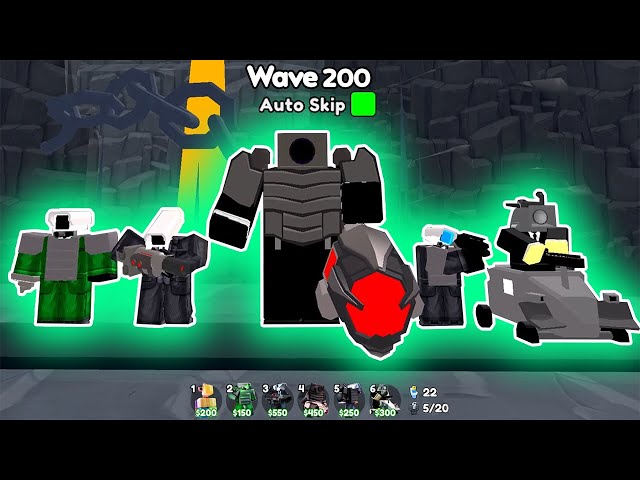 EQUIP ALL  LASER UNITS REACHING WAVE 200+ | TOILET TOWER DEFENSE class=