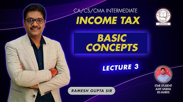 L-3 INTRODUCTION II INCOME TAX II  BY RAMESH GUPTA SIR #ca #cma #cs #intermediate