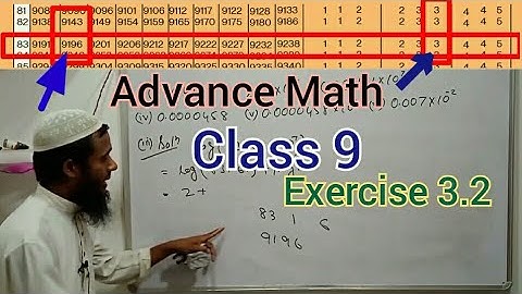 Class 9 advance math exercise 3.2 | Logarithm and antilogarithm | Log and antilog | Mantissa