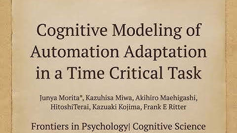 Cognitive Modeling of Automation Adaptation in a Time Critical Task --Morita et al. (2020)