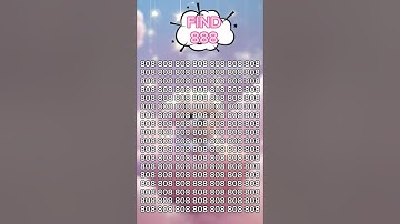 Challenge yourself to FIND 888 in 5sec #pick #your #brain