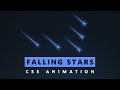 Falling Stars CSS Animation - Only Using CSS & HTML
