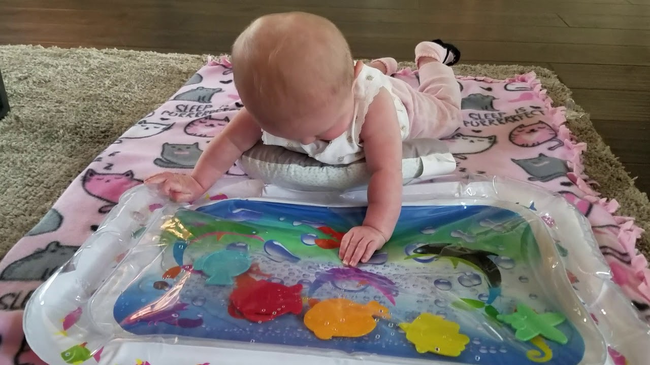 Tummy time with a water mat YouTube