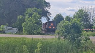CPKC train heads eastbound at 598th Ave, Eagle Lake, MN (June 15, 2026)