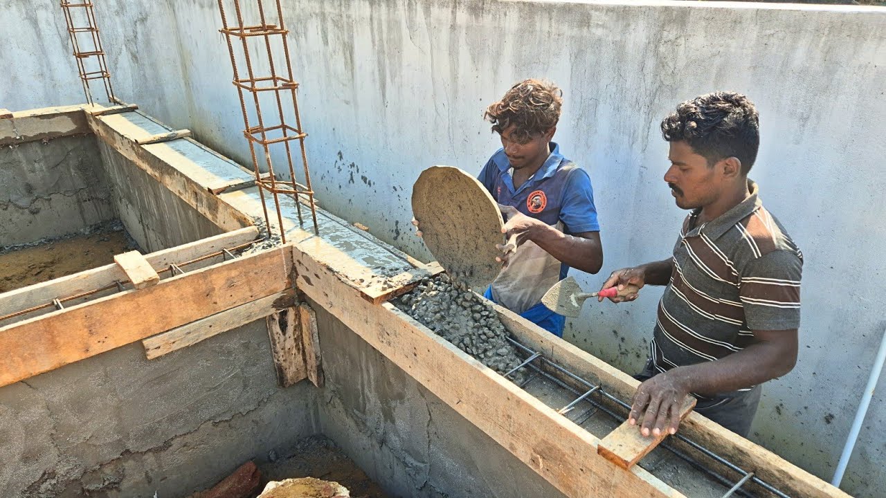 Заливка бетона в подвальный пояс: построение прочного фундамента с использованием армирующего пояса.