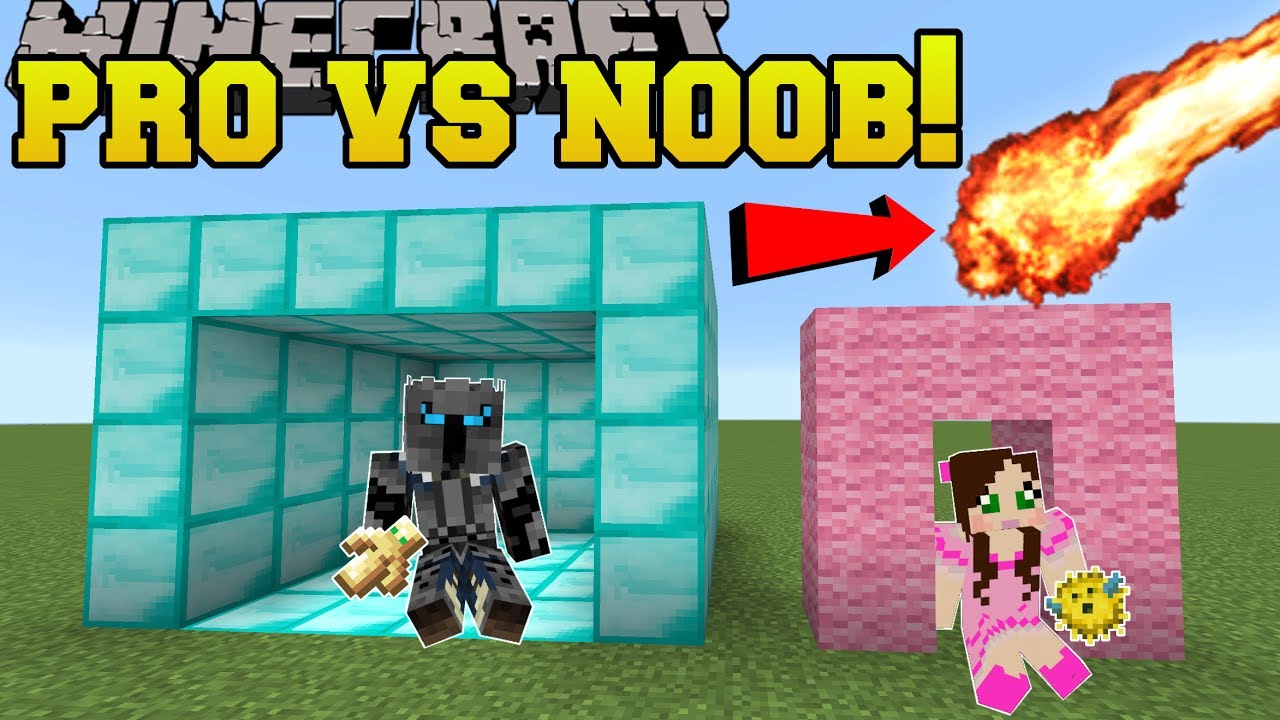 Minecraft Noob Vs Pro Survive The Disasters Mini Game Youtube - pat and jen popularmmos roblox going from noob to pro in