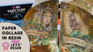 Paper Collage Resin Bookends with @LETSRESIN  - STAY WILD OCEAN CHILD!
