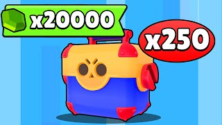 ???? MON RECORD DU MONDE DE CHANCE dans ce PACK OPENING BRAWL STARS 20000 GEMMES 250 MEGA BOITES ????