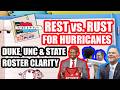 Rest vs. Rust Debate For Hurricanes | Roster Clarity For Duke, UNC &amp; NC State | NCAA 5-in-5 Model