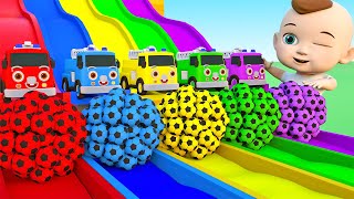 Five Little Monkey + baby song giant wheels and soccer balls  Baby Nursery Rhymes & Kids Songs