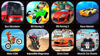 Beach Buggy Racing 3,Bus Simulator,BB Racing 2,Moto X3M,Formula Mega Ramp Car Racing 3D,Muscle Car screenshot 1