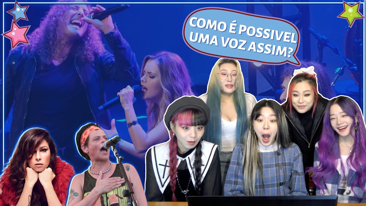 BANDA COREANA REAGE A ROCK BRASILEIRO - PITTY, CÁSSIA ELLER, ANGRA E SANDY (COM ROLLING QUARTZ)