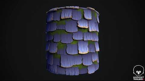 Stylized Roof with Moss | Substance Designer Timelapse