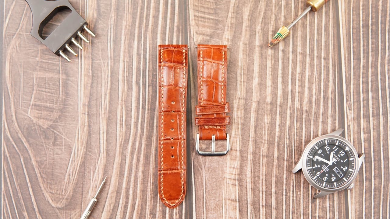 PROCESS OF MAKING A HANDMADE LEATHER WATCH STRAP DIY ASMR HOW IT