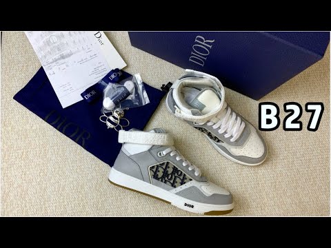 Dior B27 High Top Sneaker Gray Unboxing \u0026 Review - YouTube