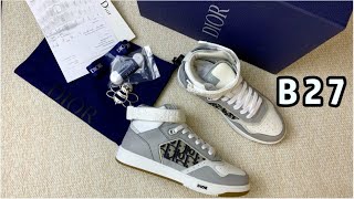 Dior B27 High Top Sneaker Gray Unboxing & Review