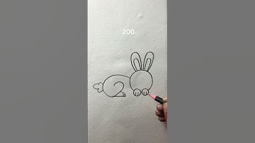 Simple rabbit drawing with 200