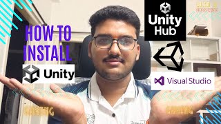installation of unity hub and unity editor and also visual studio 2022 #unity #unity3d #visualstudio