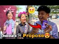 Proposing cute girl   chocolate  propose  