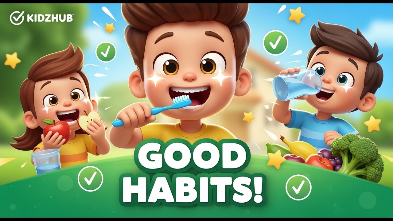 Healthy Habits Song 🥦🦷 Learn Good Habits for Kids | KIDZHUB - YouTube