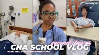 NURSING ASSISTANT SCHOOL: Day 2 + Learning patient care, taking vitals, & studying for nursing exams