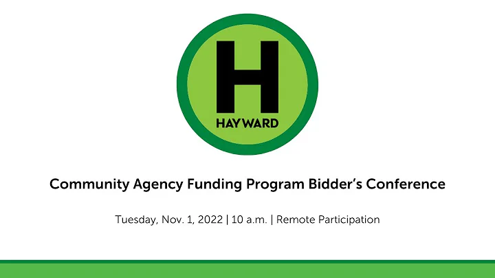 Community Agency Funding Program Bidders Conferenc...