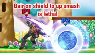 Bair on shield to up smash is lethal